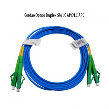 CORDÃO OPTICO DUPLEX SINGLE MODE (2,5 LC APC/LC APC) -  FIBRACEM | 0