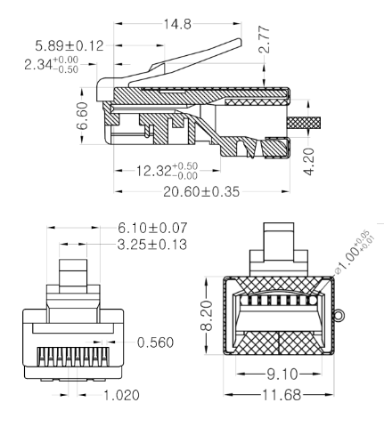 Conector RJ45 blindado (100 und ) | 3