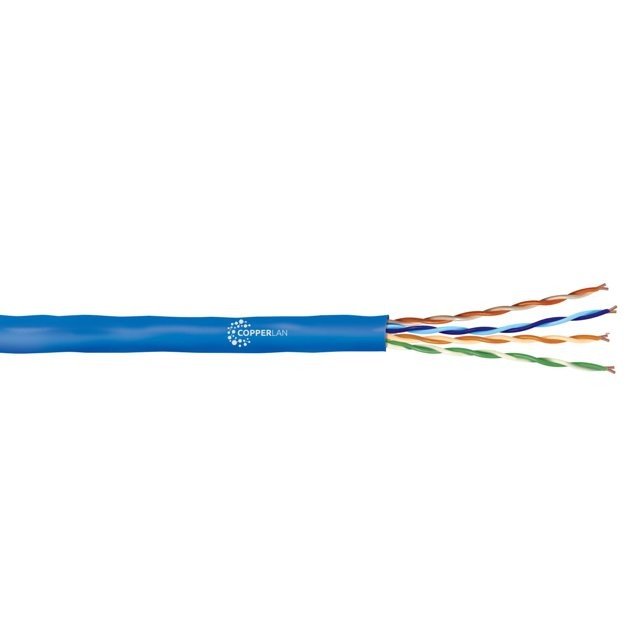 CABO LAN PURO COBRE 4PX24 AWG CAT.5E CAPA SIMPLES AZUL | 1