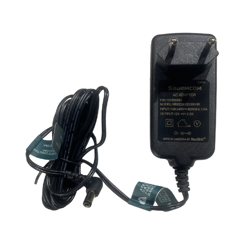 FONTE PAREDE 12V/2A SAGEMCOM P4 ARREDONDADA SAGEMCOM MOD. NBSE24120200HB Detalhes
