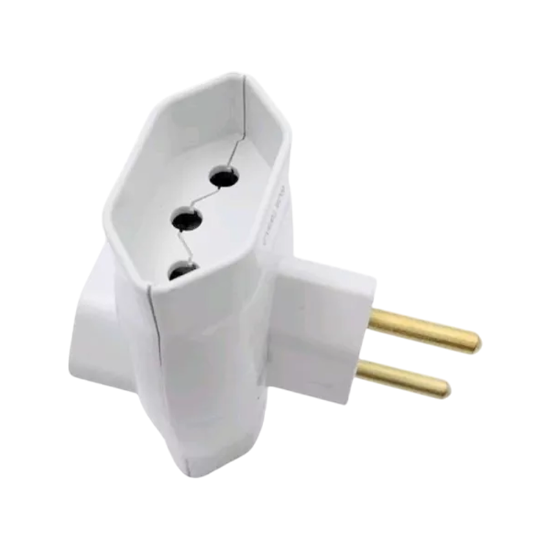 ADAPTADOR DE TOMADA T -2P+3X 2P+T BRANCO (Pack c/25 peças) | 0
