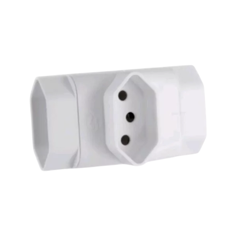 ADAPTADOR DE TOMADA T -2P+3X 2P+T BRANCO (Pack c/25 peças) | 1
