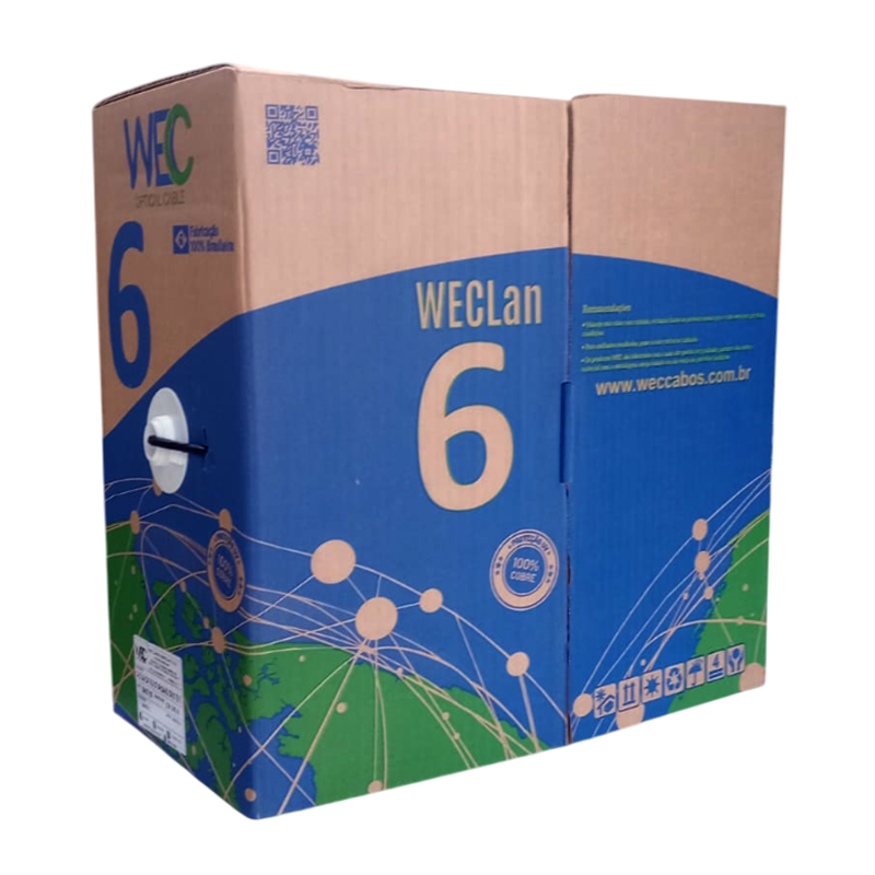 CABO LAN 4PX24AWG CAT.6  U/UTP CM  INT/EXT PT CAIXA 305MTS WECLAN | 0