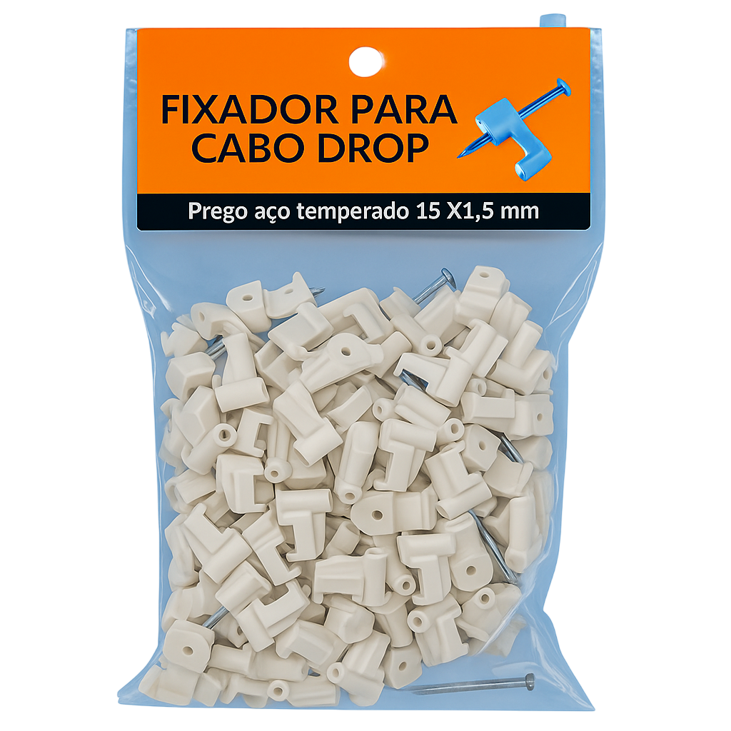 Fixa Drop FIXADOR BRANCO PARA CABO DROP-(100 PÇS POR PACOTE) FIXA FIO | Sawasul ...