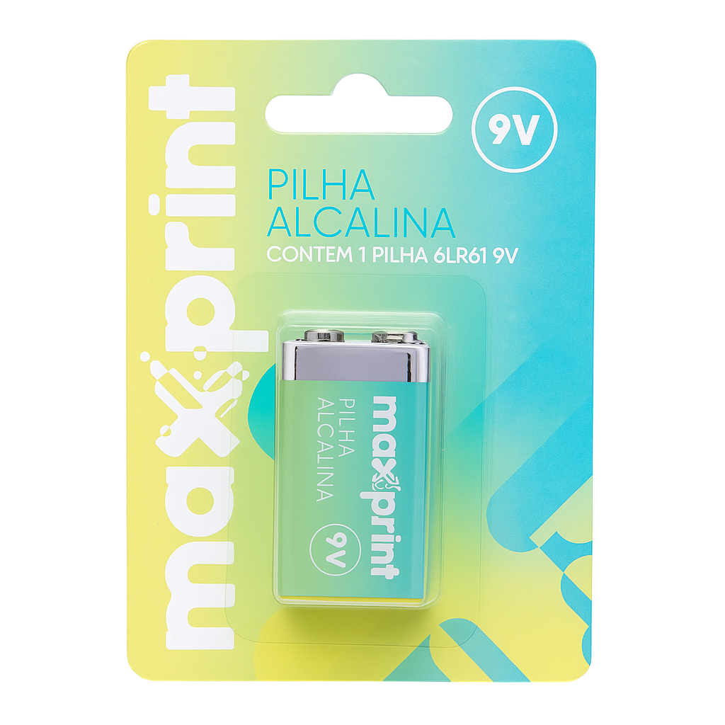 PILHA ALCALINA-9V BATERIA C/1 - MAXPRINT | 0